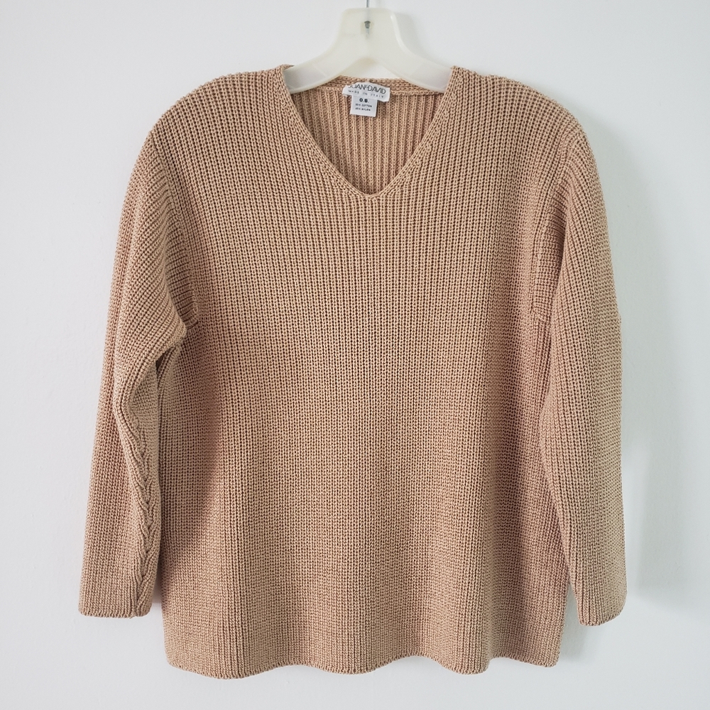 Joan & David Sweater Camel Wheat Made in Italy